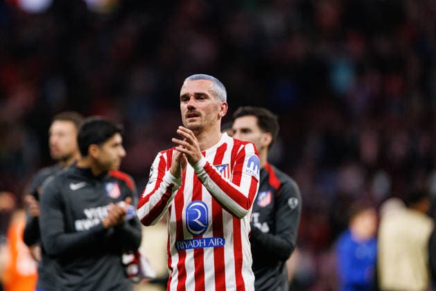 Antoine Griezmann seen during UEFA Champions League knock out phase game between Atletico de Madrid and Club Brugge KV (Maciej Rogowski Ball Raw Images) Madrid Riyadh Air Metropolitano Spain Copyright: xMaciejxRogowskix maciejrogowski_atletico_clubbrugge_2526-69