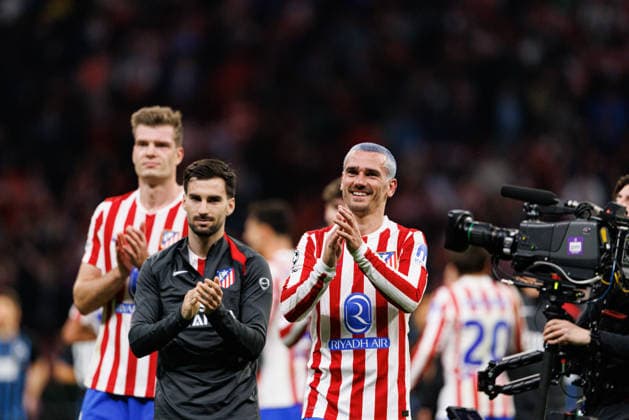 Antoine Griezmann seen during UEFA Champions League knock out phase game between Atletico de Madrid and Club Brugge KV (Maciej Rogowski Ball Raw Images) Madrid Riyadh Air Metropolitano Spain Copyright: xMaciejxRogowskix maciejrogowski_atletico_clubbrugge_2526-62