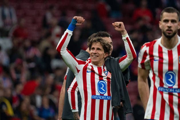 Giuliano Simeone (N20) celebrating the victory over Club Brugge after the UEFA Champions League match between Atletico de Madrid and Club Brugge KV at the Estadio Riyadh Air Metropolitano in Madrid, Spain Copyright: xAndresxLopezxSheridanxx xSPPx Sportspressphoto_SPR97247