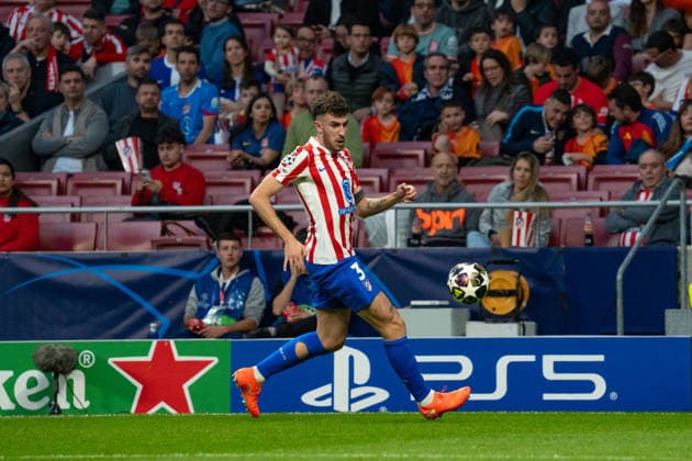 Ruggeri (N3) in action during UEFA Champions League match between Atletico de Madrid and Club Brugge KV at the Estadio Riyadh Air Metropolitano in Madrid, Spain Copyright: xAndresxLopezxSheridanxx xSPPx Sportspressphoto_SPR97280