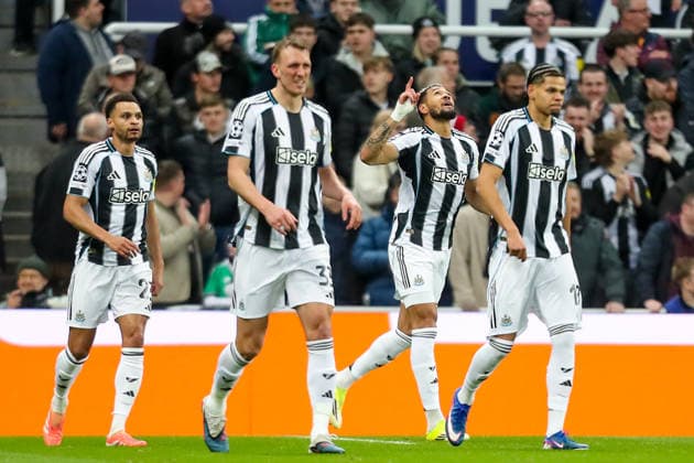 Newcastle United v QarabaÄü FK, UEFA Champions League Joelinton Of Newcastle United scores a GOAL 2-0 and celebrates during the Newcastle United v QarabaÄü FK UEFA Champions League Play-Offs 2nd Leg match at St. James Park, Newcastle Upon Tyne, England on 24 February 2026 Credit: Lee Keuneke Every Second Media Editorial use only. All images are copyright Every Second Media Limited. No images may be reproduced without prior permission. Copyright: xIMAGO EveryxSecondxMediax ESM-1821-0050 LeexKeunekex xEveryxSecondxMediax