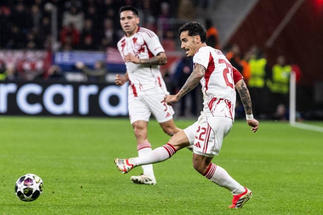 UEFA Champions League: Bayer 04 Leverkusen - Olympiacos FC; 24.02.2026 Chiquinho (Olympiacos FC, 22) UEFA Champions League: Bayer 04 Leverkusen - Olympiacos FC; BayArena, Leverkusen; 24.02.2026 Copyright: xBEAUTIFULxSPORTS Buriakovx