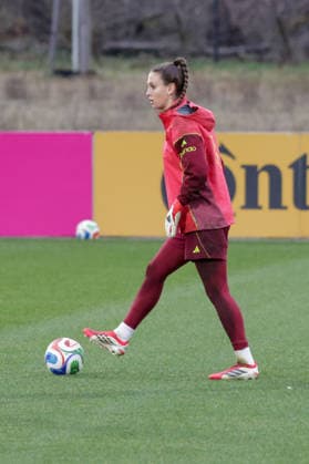 24.02.2026, xgrfx, Fussball DFB-Medientermine, Deutsche Frauennationalmannschaft - Training v.l. Ena Mahmutovic (Deutsche Frauennationalmannschaft) (DFL DFB REGULATIONS PROHIBIT ANY USE OF PHOTOGRAPHS as IMAGE SEQUENCES and or QUASI-VIDEO) Frankfurt am Main