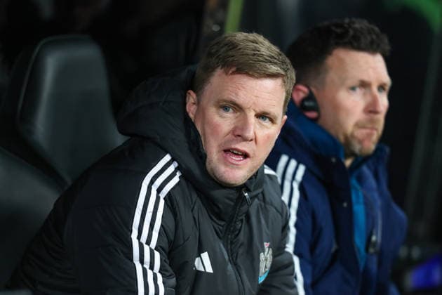 Newcastle United v QarabaÄü FK, UEFA Champions League Eddie Howe Manager Of Newcastle United during the Newcastle United v QarabaÄü FK UEFA Champions League Play-Offs 2nd Leg match at St. James Park, Newcastle Upon Tyne, England on 24 February 2026 Credit: Lee Keuneke Every Second Media Editorial use only. All images are copyright Every Second Media Limited. No images may be reproduced without prior permission. Copyright: xIMAGO EveryxSecondxMediax ESM-1821-0054 LeexKeunekex xEveryxSecondxMediax