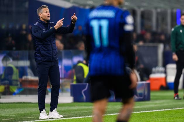 260224 Head coach Kjetil Knutsen of Bodo Glimt during the UEFA Champions League football match between Inter and Bodo Glimt on February 24, 2026 in Milan. Photo: Marius Simensen BILDBYRAN COP 238 MM0057 bbeng football fotball fotboll soccer uefa champions league mesterligaen bodo glimt inter fc internazionale milano Copyright: MARIUSxSIMENSEN BB260224BB400