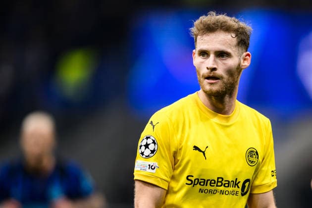 260224 Ole Didrik Blomberg of Bodo Glimt during the UEFA Champions League football match between Inter and Bodo Glimt on February 24, 2026 in Milan. Photo: Marius Simensen BILDBYRAN COP 238 MM0057 bbeng football fotball fotboll soccer uefa champions league mesterligaen bodo glimt inter fc internazionale milano Copyright: MARIUSxSIMENSEN BB260224BB402