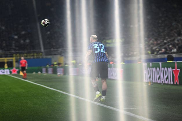CALCIO - UEFA Champions League - Inter - FC Internazionale vs FK Bodo Glimt Federico Dimarco of FC Inter in action during the UEFA Champions League 2025 2026 Knockout Play-off Second Leg between Inter FC Internazionale and FK Bodo Glimt, 24 of February 2026, at Giuseppe Meazza San Siro Siro stadium in Milan, Italy Milan Italy  Copyright: xIPAxSport ABACAx
