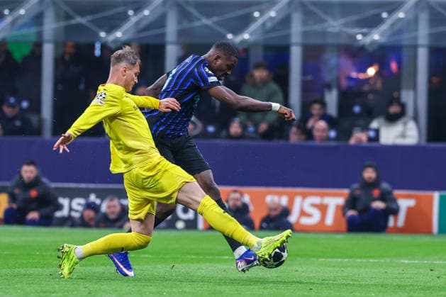 FC Internazionale vs FK Bodo Glimt - UEFA Champions League 2025 26 League Knockout Play-off Second Leg - 24 02 2026 Marcus Thuram of FC Internazionale seen in action during UEFA Champions League 2025 26 League Knockout Play-off Second Leg football match between FC Internazionale and FK Bodo Glimt at San Siro Stadium in Milan Copyright: xBEAUTIFULxSPORTS Carabellix