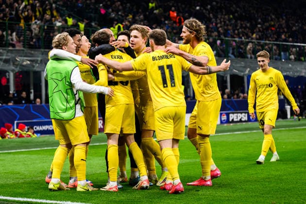 260224 Hakon Evjen of Bodo Glimt celebrates after 0-2 during the UEFA Champions League football match between Inter and Bodo Glimt on February 24, 2026 in Milan. Photo: Marius Simensen BILDBYRAN COP 238 MM0057 bbeng football fotball fotboll soccer uefa champions league mesterligaen bodo glimt inter fc internazionale milano jubel Copyright: MARIUSxSIMENSEN BB260224BB503