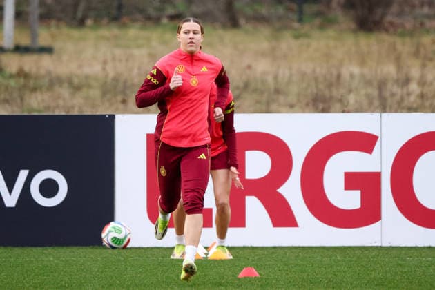 Frankfurt am Main, Deutschland 24. Februar 2026: Vorbereitung auf das Frauen WM-Qualifikationsspiel Deutschland vs. Slovenien - Training Im Bild: Larissa Mühlhaus Muehlhaus (Deutschland) Copyright: HMBxMedia MadeleinexFantini