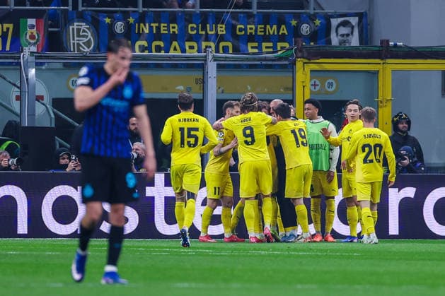 FC Internazionale vs FK Bodo Glimt - UEFA Champions League 2025 26 League Knockout Play-off Second Leg - 24 02 2026 Hakon Evjen of FK Bodo Glimt celebrates with his team mates after scoring a goal during UEFA Champions League 2025 26 League Knockout Play-off Second Leg football match between FC Internazionale and FK Bodo Glimt at San Siro Stadium in Milan Copyright: xBEAUTIFULxSPORTS Carabellix