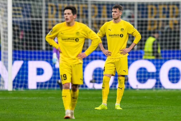 260224 Odin Bjortuft of Bodo Glimt during the UEFA Champions League football match between Inter and Bodo Glimt on February 24, 2026 in Milan. Photo: Marius Simensen BILDBYRAN COP 238 MM0057 bbeng football fotball fotboll soccer uefa champions league mesterligaen bodo glimt inter fc internazionale milano Copyright: MARIUSxSIMENSEN BB260224BB528