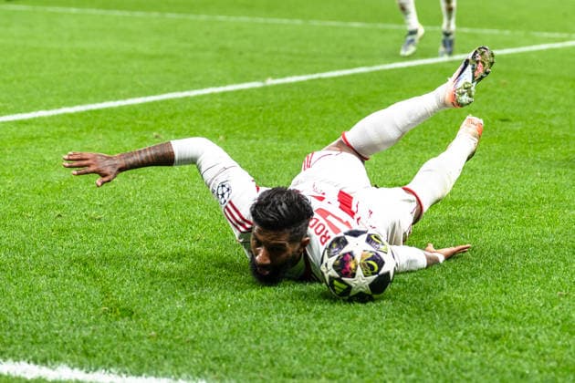 UEFA Champions League 2025 2026 Bayer 04 Leverkusen vs. Olympiakos Piräus, Play-Offs Rückrunde, Dienstag, 23.02.2026 BayArena (Nordrhein-Westfalen, Deutschland) Rodinei (Olympiakos Piräus, 23) Copyright: xCelinaxLeiersx