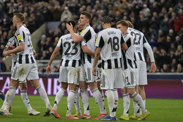 Newcastle United FC v Qarabag FK - UEFA Champions League 2025 26 League Knockout Play-off Second Leg Sven Botman of Newcastle United celebrates with his teammates after heading their third goal during the UEFA Champions League Knockout Play-off Second Leg match between Newcastle United and Qarabag FK at St. James s Park in Newcastle, United Kingdom, on February 24, 2026. Newcastle Tyne and Wear United Kingdom  Copyright: xMIxNewsx originalFilename:fletcher-newcastl260224_np4FU.jpg