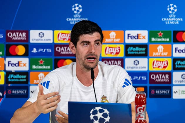 FBL-Uefa Champions League 2025-26 Real Madrid - SL Benfica, press conference, PK, Pressekonferenz Thibaut Courtois of Real Madrid speaks to journalists Copyright: HMBxMedia CarlosxSilva