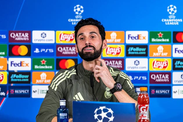 FBL-Uefa Champions League 2025-26 Real Madrid - SL Benfica, press conference, PK, Pressekonferenz Head Coach Álvaro Arbeloa of Real Madrid speaks to journalists Copyright: HMBxMedia CarlosxSilva