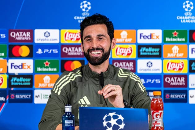 FBL-Uefa Champions League 2025-26 Real Madrid - SL Benfica, press conference, PK, Pressekonferenz Head Coach Álvaro Arbeloa of Real Madrid speaks to journalists *** FBL Uefa Champions League 2025 26 Real Madrid SL Benfica, Press conference Head Coach Álvaro Arbeloa of Real Madrid speaks to journalists Copyright: HMBxMedia CarlosxSilva