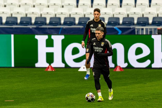 FBL-Uefa Champions League 2025-26 Real Madrid - SL Benfica, Gianluca Prestianni of Benfica training Copyright: HMBxMedia CarlosxSilva