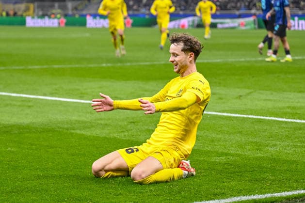 Hakon Evjen (FK Bodo Glimt) celebrates after scoring his team s second goal during the UEFA Champions League 2025 26 League Knockout Play-off Second Leg match between FC Internazionale Milano and FK Bodo Glimt at Stadio San Siro on February 24, 2026 in Milan, Italy. (Photo by Harry Langer DeFodi Images) -