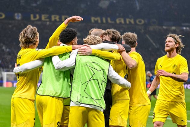 Hakon Evjen (FK Bodo Glimt) celebrates after scoring his team s second goal with teammates during the UEFA Champions League 2025 26 League Knockout Play-off Second Leg match between FC Internazionale Milano and FK Bodo Glimt at Stadio San Siro on February 24, 2026 in Milan, Italy. (Photo by Harry Langer DeFodi Images) -