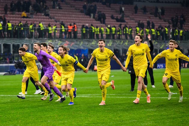 260224 Players of Bodo Glimt celebrate after the UEFA Champions League football match between Inter and Bodo Glimt on February 24, 2026 in Milan. Photo: Marius Simensen BILDBYRAN COP 238 MM0057 bbeng football fotball fotboll soccer uefa champions league mesterligaen bodo glimt inter fc internazionale milano jubel *** 260224 Players of Bodo Glimt celebrate after the UEFA Champions League football match between Inter and Bodo Glimt on February 24, 2026 in Milan Photo Marius Simensen BILDBYRAN COP 238 MM0057 bbeng football fotball soccer uefa champions league mesterligaen bodo glimt inter fc internazionale milano jubel  Copyright: MARIUSxSIMENSEN BB260224BB588