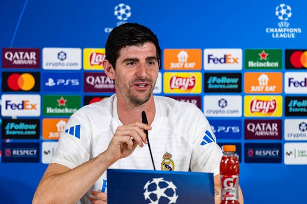 FBL-Uefa Champions League 2025-26 Real Madrid - SL Benfica, press conference, PK, Pressekonferenz Thibaut Courtois of Real Madrid speaks to journalists Copyright: HMBxMedia CarlosxSilva