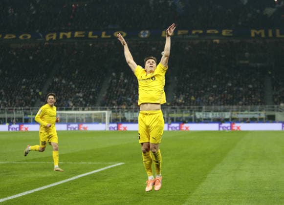CALCIO - UEFA Champions League - Inter - FC Internazionale vs FK Bodo Glimt Jostein Gundersen of FK Bodo Glimt during the Uefa Champions League, second leg play-off, season 2025-2026, football match between, FC Internazionale Milano v Fotballklubben Bodo Glimt on 24 February 2026 at â?? Giuseppe Meazza Stadium, San Siro, Milan, Italy Photo Nderim Kaceli Milan Italy  Copyright: xIPAxSport ABACAx