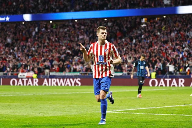 Alexander Sorloth (Atletico), FEBRUARY 24, 2026 - Football Soccer : Sorloth celebrate after his goal during UEFA Champions League KO play-offs 2nd leg match between Club Atletico de Madrid - Club Brugge KV at the Estadio Metropolitano in Madrid, Spain. Noxthirdxpartyxsales  aflo_321164652