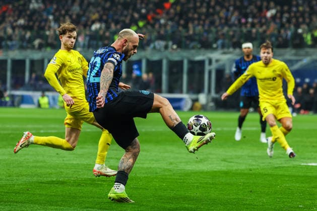 Federico Dimarco of FC Internazionale seen in action during UEFA Champions League 2025 26 League Knockout Play-off Second Leg football match between FC Internazionale and FK Bodo Glimt at San Siro Stadium in Milan  Copyright: xFabrizioxCarabelli IPAxSportx xipa-agency.netx xx IPA_71981126 IPA_Agency_IPA71981126
