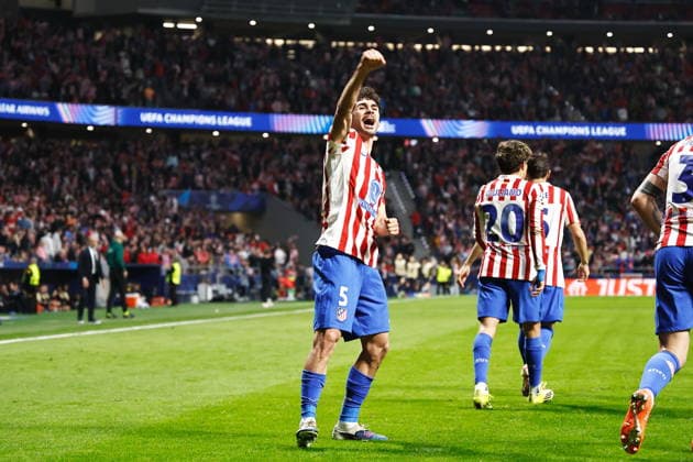 Johnny Cardoso (Atletico), FEBRUARY 24, 2026 - Football Soccer : Cardoso celebrate after his goal during UEFA Champions League KO play-offs 2nd leg match between Club Atletico de Madrid - Club Brugge KV at the Estadio Metropolitano in Madrid, Spain. Noxthirdxpartyxsales  aflo_321164600