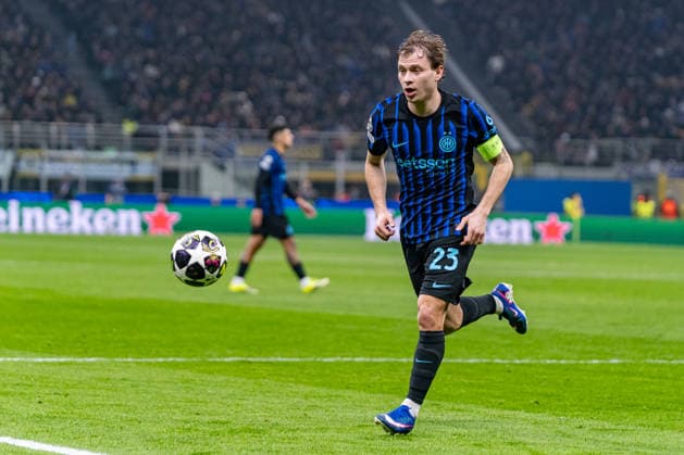 Nicolo Barella seen during UEFA Champions League knock out game between teams of Internazionale Milano and Bodo Glimt (Kazimierz Koper Ball Raw Images) Milan Stadio Giuseppe Meazza Italy Copyright: xKazimierzxKoperx Kazimierzkoperinterbodo2526-97