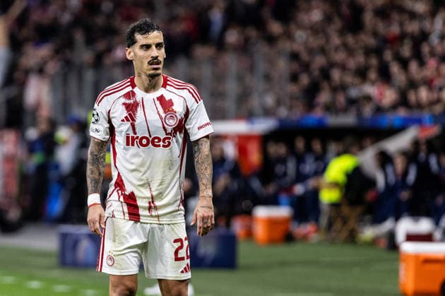 UEFA Champions League: Bayer 04 Leverkusen - Olympiacos FC; 24.02.2026 Chiquinho (Olympiacos FC, 22) UEFA Champions League: Bayer 04 Leverkusen - Olympiacos FC; BayArena, Leverkusen; 24.02.2026 Copyright: xBEAUTIFULxSPORTS Buriakovx