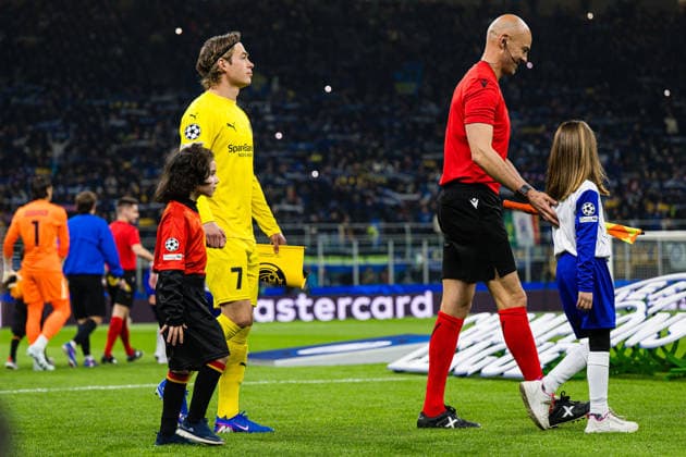 260224 Patrick Berg of Bodo Glimt ahead of the UEFA Champions League football match between Inter and Bodo Glimt on February 24, 2026 in Milan. Photo: Marius Simensen BILDBYRAN COP 238 MM0057 bbeng bodo glimt fc internazionale milano football fotball fotboll inter mesterligaen soccer uefa champions league Copyright: MARIUSxSIMENSEN BB260224BB680