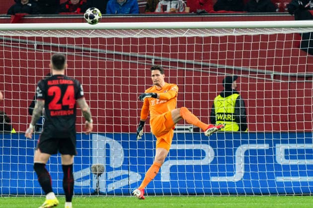 UEFA Champions League 2025 2026 Bayer 04 Leverkusen vs. Olympiakos Piräus, Play-Offs Rückrunde, Dienstag, 23.02.2026 BayArena (Nordrhein-Westfalen, Deutschland) Janis Blaswich ( 28) Copyright: xCelinaxLeiersx