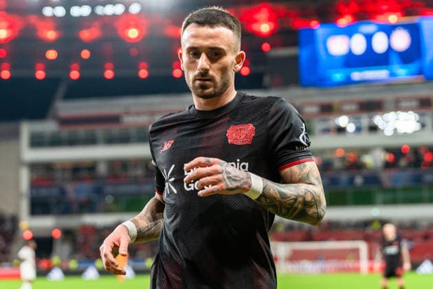 UEFA Champions League 2025 2026 Bayer 04 Leverkusen vs. Olympiakos Piräus, Play-Offs Rückrunde, Dienstag, 23.02.2026 BayArena (Nordrhein-Westfalen, Deutschland) Aleix Garcia ( 24) Copyright: xCelinaxLeiersx