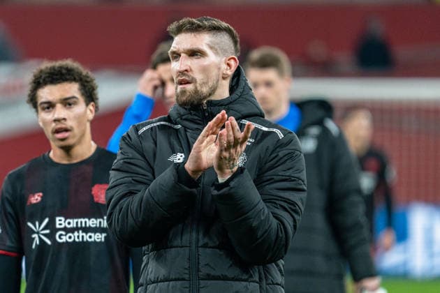 UEFA Champions League 2025 2026 Bayer 04 Leverkusen vs. Olympiakos Piräus, Play-Offs Rückrunde, Dienstag, 23.02.2026 BayArena (Nordrhein-Westfalen, Deutschland) Robert Andrich ( 8) Copyright: xCelinaxLeiersx
