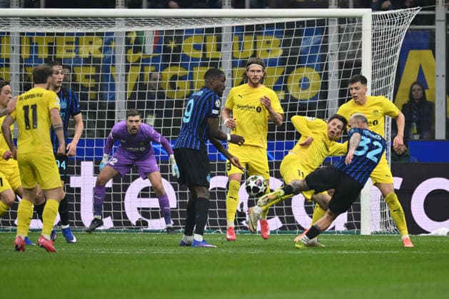 CALCIO - UEFA Champions League - Inter - FC Internazionale vs FK Bodo Glimt Federico Dimarco of F.C. Inter is in action during the UEFA Champions League 2025 26 League Knockout Play-off Second Leg match between F.C. Inter and FK Bodo Glimt at the San Siro Stadium on February 24, 2026 in Milan, Italy. Milan Italy  Copyright: xIPAxSport ABACAx