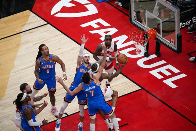 Oklahoma City Thunder vs Toronto Raptors TORONTO, CANADA - FEBRUARY 24 : Brandon Ingram (3) of Toronto Raptors in action during the NBA, Basketball Herren, USA basketball game between Oklahoma City Thunder and Toronto Raptors at the Scotiabank Arena on February 24, 2026 in Toronto, Ontario, Canada. Mert Alper Dervis Anadolu Toronto Canada. Editorial use only. Please get in touch for any other usage.  Copyright: x2026xAnadoluxMertxAlperxDervisx