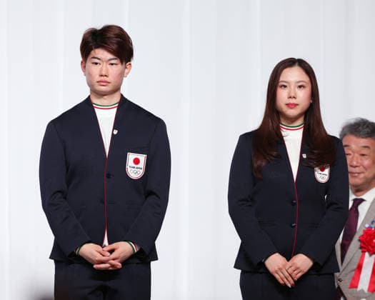 (L-R) Masaya Morita, Utana Yoshida (JPN), FEBRUARY 25, 2026 : Milano Cortina 2026 Olympic Winter games, Winterspiele,Spiele, Summer games Japan Delegation disbandment ceremony in Tokyo, Japan. Noxthirdxpartyxsales  aflo_321205682