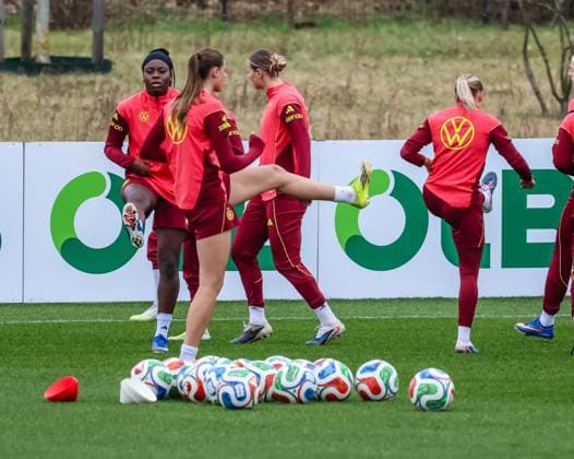 DFB Frauen Nationalmannschaft beim Training am DFB Campus in Frankfurt 25.02.26: Die DFB Frauen Nationalmannschaft trainiert auf dem DFB Campus in Frankfurt Frankfurt DFB Campus Hessen Deutschland