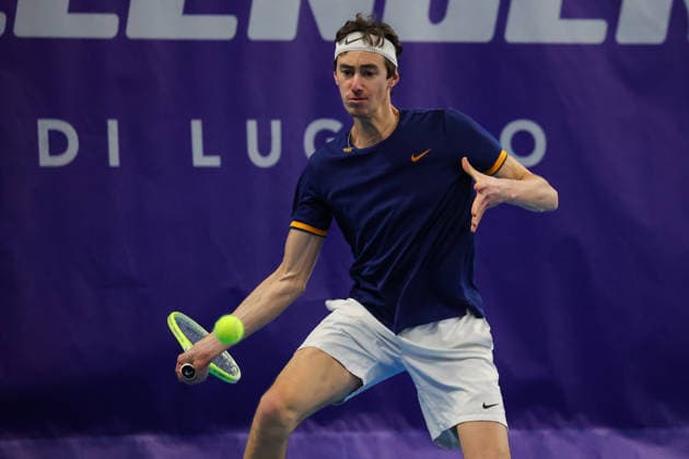 Bsi Challenger Lugano Alex KNAFF of Luxembourg participates in the BSI Challenger Lugano 2026 at Centro Esposizioni in Lugano, Switzerland, on February 25, 2026. Lugano Switzerland  Copyright: xRobertaxCorradinx originalFilename:corradin-notitle260225_np3Om.jpg