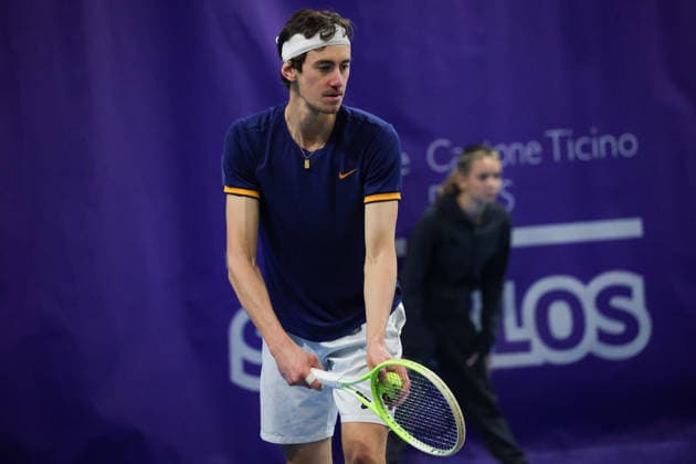 Alex KNAFF (LUX) during Challenger Citta di Lugano, International Tennis match in Lugano, Switzerland, February 25 2026  Copyright: xRobertaxCorradin IPAxSportx xipa-agency.netx xx IPA_72008783 IPA_Agency_IPA72008783