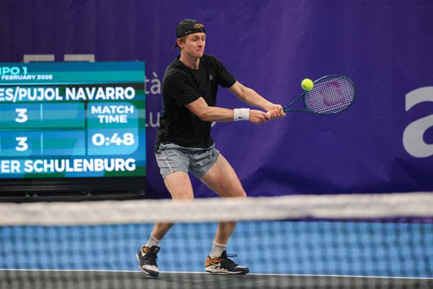Johan NIKLES (SUI) amd Jeffrey VON DER SCHULENBURG (SUI) during Challenger Citta di Lugano, International Tennis match in Lugano, Switzerland, February 25 2026  Copyright: xRobertaxCorradin IPAxSportx xipa-agency.netx xx IPA_72008800 IPA_Agency_IPA72008800