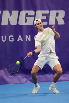 Dylan DIETRICH (SUI) during Challenger Citta di Lugano, International Tennis match in Lugano, Switzerland, February 25 2026  Copyright: xRobertaxCorradin IPAxSportx xipa-agency.netx xx IPA_72015569 IPA_Agency_IPA72015569