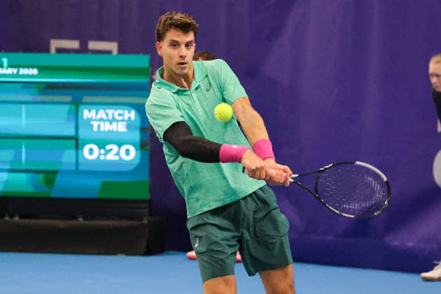 Matej DODIG (CRO) during Challenger Citta di Lugano, International Tennis match in Lugano, Switzerland, February 25 2026  Copyright: xRobertaxCorradin IPAxSportx xipa-agency.netx xx IPA_72015597 IPA_Agency_IPA72015597