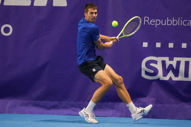 Mirza BASIC (BIH) and Nerman FATIC (BIH) during Challenger Citta di Lugano, International Tennis match in Lugano, Switzerland, February 25 2026  Copyright: xRobertaxCorradin IPAxSportx xipa-agency.netx xx IPA_72017462 IPA_Agency_IPA72017462