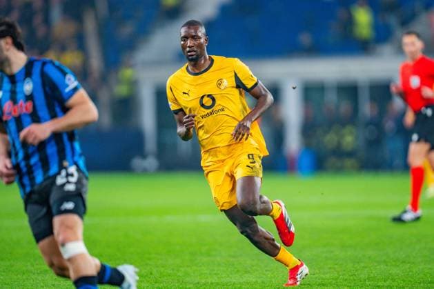 25.02.2026, Atalanta Bergamo vs. Borussia Dortmund, UEFA Champions League, Playoffs-Rückspiel Serhou Guirassy (Borussia Dortmund, 9) Regulations prohibit any use of photographs as image sequences and or quasi video Copyright: xBahhoxKarax