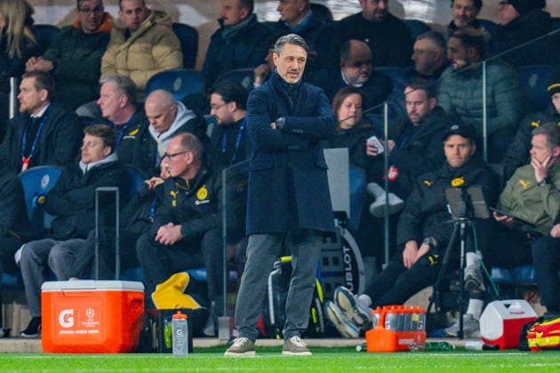 25.02.2026, Atalanta Bergamo vs. Borussia Dortmund, UEFA Champions League, Playoffs-Rückspiel Niko Kovac (Borussia Dortmund, Trainer) Regulations prohibit any use of photographs as image sequences and or quasi video Copyright: xBahhoxKarax