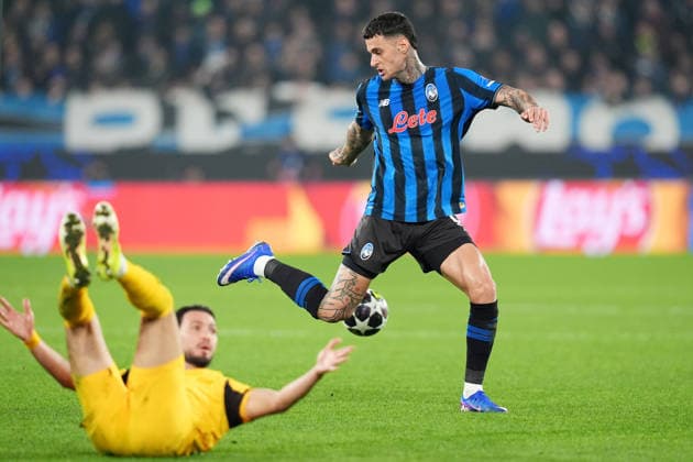 Atalanta™s Gianluca Scamacca during the Uefa Champions League soccer match between Atalanta and Borussia Dortmund at the New Balance Stadium in Bergamo , north Italy - Wednesday , February 25 , 2026. - Soccer .  Copyright: xSpada LaPressex