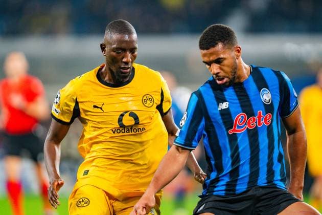 25.02.2026, Atalanta Bergamo vs. Borussia Dortmund, UEFA Champions League, Playoffs-Rückspiel Serhou Guirassy (Borussia Dortmund, 9) Regulations prohibit any use of photographs as image sequences and or quasi video Copyright: xBahhoxKarax